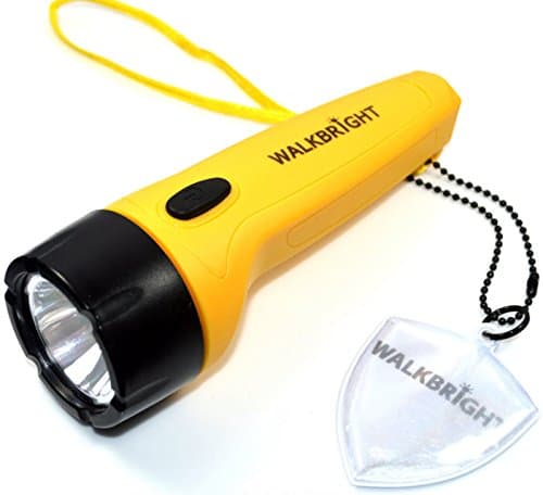 The Walkbright Safety Flashlight --- Bright LED Light, Attached Reflector, Waterproof, Batteries Included --- Stay Safe at Night!