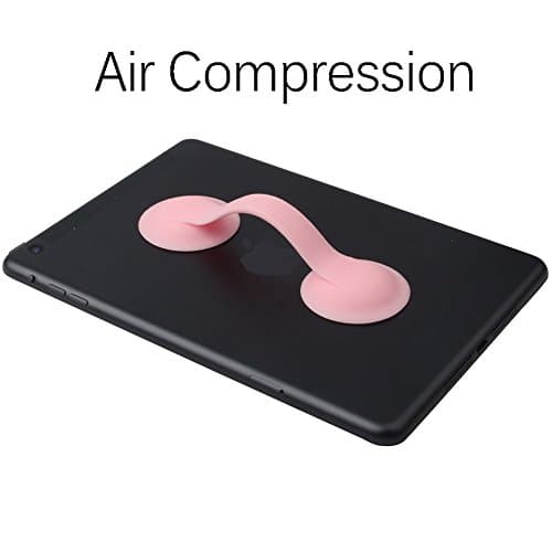 DUZY – Tablet Smart Hand-Strap Silicon ring shape Grip Flexible and Comfortable Device Holder with Hand and Fingers, (pink)iPad mini4 Samsung Asus Google