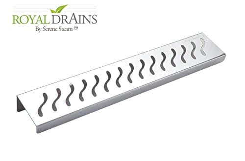 Royal Stainless Steel Shelf Rectangular by Serene Steam (Ocean Wave) Wall Mount Shower shelf for Bathroom hardware included (12, Polished Chrome)