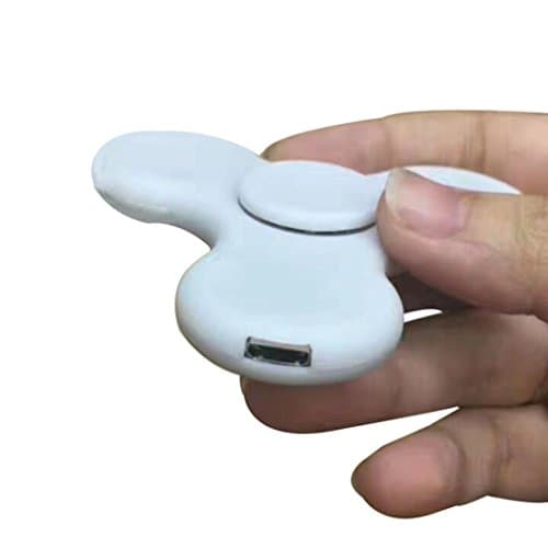 Figit Spinner LED,Two Years,Wireless Bluetooth Speakers Fidget Spinner Triangle EDC Focus Finger Toy Gift For Adults&Kids (White)