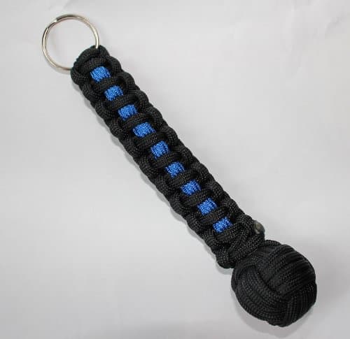 Thin Blue Line 550 Paracord Tactical keychain 3/4"