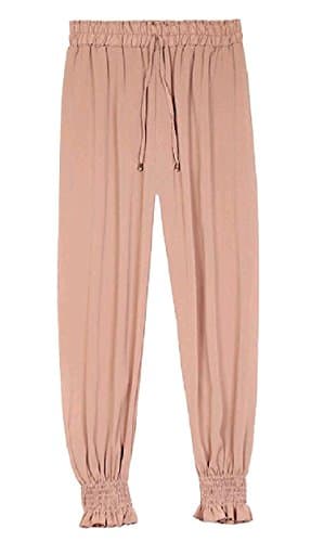 Womens Chiffon Closed-Bottom Solid Loose Empire Waist Plus Size Long Harem Pants,USXLarge,Pattern5