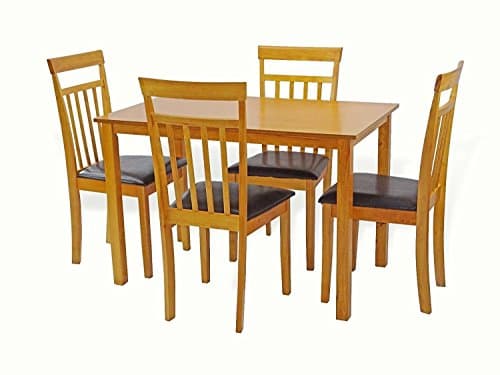 Dining Kitchen Set of 5 Classic Dining Table And 4 Side Warm Chairs Classic Style Wood in Maple Finish