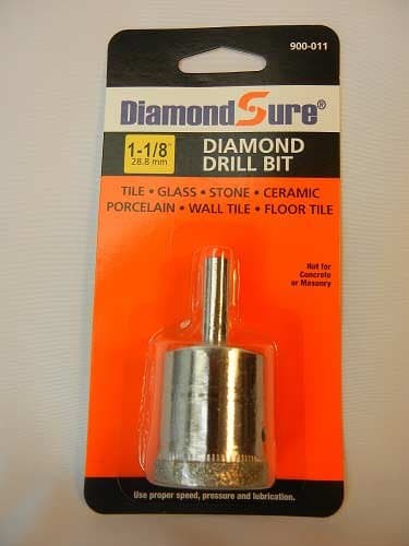 1-1/8" 28.8 mm DiamondSure Diamond Drill Bit Hole Saw for Glass, Tile, Granite, Ceramic, Porcelain, Stone
