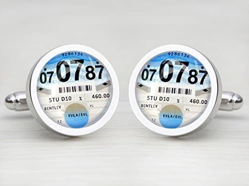 Personalised Tax Disc Cufflinks - Original Blue