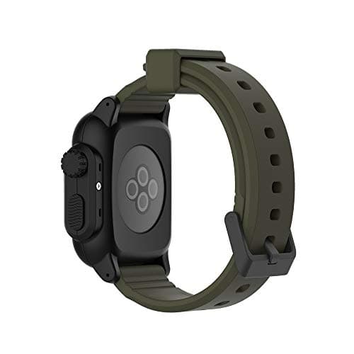 Water Hep Waterproof Tags Shock Proof Impact Resistant case for Apple Watch Series 3 2 Soft Silicone Band for iwatch Band 42mm accessoriesArmy Green Black