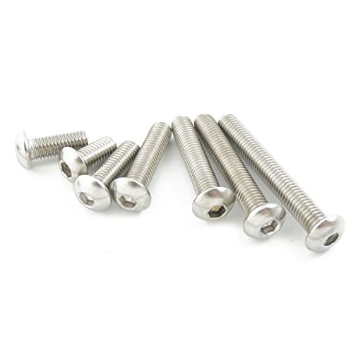 Bluemoona 5 Pcs - Metric Thread M10 Stainless Steel Button Head Hex Socket Cap Screws Bolts (50mm)