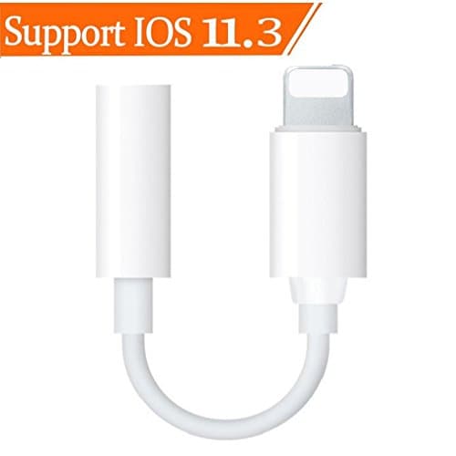 Lightning to 3.5mm Headphone Jack Adapter for iPhone 7/7Plus iPhone X/10 iPhone 8/8 plus iPad iPod, Headphone Earphone Jack Audio Adapter Dongle Charger【Call +Audio】 Support IOS11.3/10.2 or Later … …