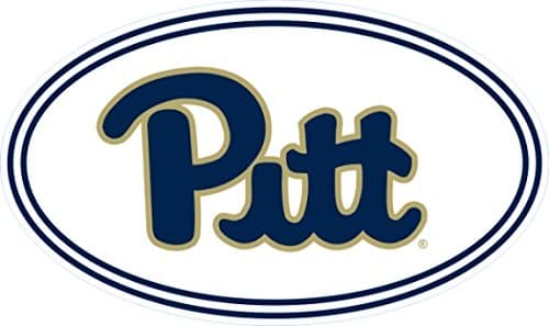 (8) pc - PITT PANTHERS oval AUTO decal (4.0x2.5in oval)- contour cut industrial grade WHITE vinyl BUMPER sticker - decal - DIY projects