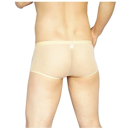 Semboon Men's Crotch-No-Stitching Mesh Boxer Briefs Trunks Stretchable Underwear