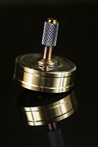 Spinning Top Stainless Over Titanium Stem Precision Spinning Desk Or Pocket Toy For A Hand Made High End Collection 1375" Wide