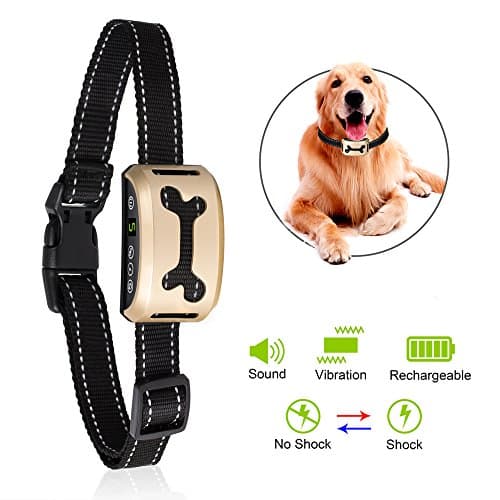[2017 LCD Reflective Collar, Safe No Harm] Dog No Bark Collar, TIGEER Prevent Stop Anti Barking Control Training Collar for Small Medium Large Dogs