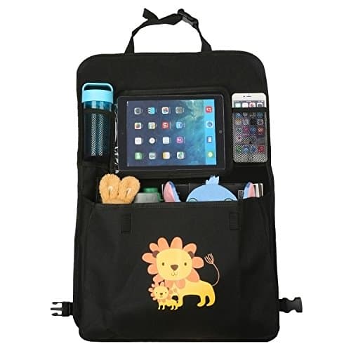 Car Backseat Storage Bag with Touch Screen Tablet Holder & Extra Large Deep Pocket for Kids Toy Storage, Backseat Organizer Car Accessory Travel Storage for Baby (Lion)