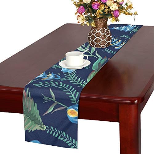 JSXMNA Abstract Floral Ukrainian Folk Table Runner, Kitchen Dining Table Runner 16 X 72 Inch For Dinner Parties, Events, Decor