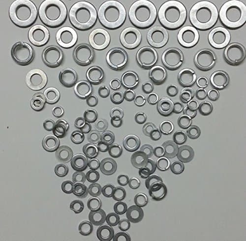 Washers Flat and Lock 120+ Steel Washers Various sizes from 1/4" to 3/4" Silver Colors Packed in a blister package