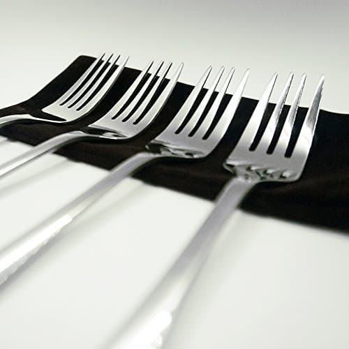 Living Well - Stainless Steel Steak Tableware Dinner Fork, Set of 4