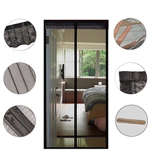 [Update Version] Clavi Screen Doors Mesh with Magnets Full Frame Easy Hanging Magnetic Screen Curtain for Home Patio Apartment, Size 35.4"x82.7" (90x210cm), Black