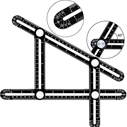 SZHSR Angle Measurement Tool Ruler,Upgraded Aluminum Multi Functional Universal Measuring ,Multi-Angle Template Tool, Angularizer Ruler Easy for Handymen, DIY, Builders, Craftsmen to Use-Black