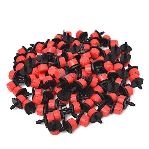 100pcs Adjustable Irrigation Sprinkler Watering Dripper Emitter Drip System 1/4"