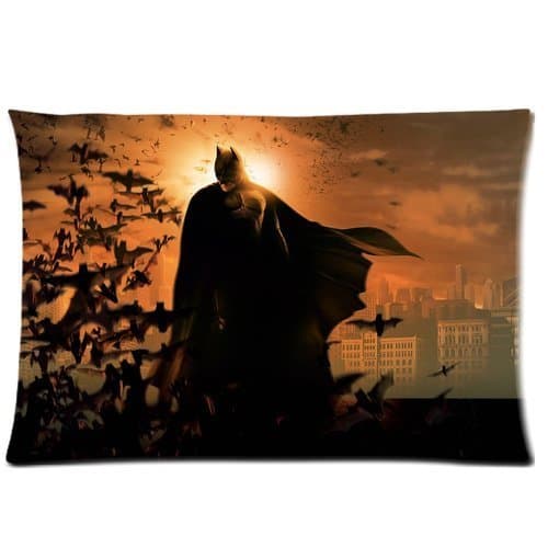 weitengs Soft Pillow case Cover 20*30 Inch (One sides)Zippered Pillowcase Batman Super Man Super Hero Pattern Popular Design