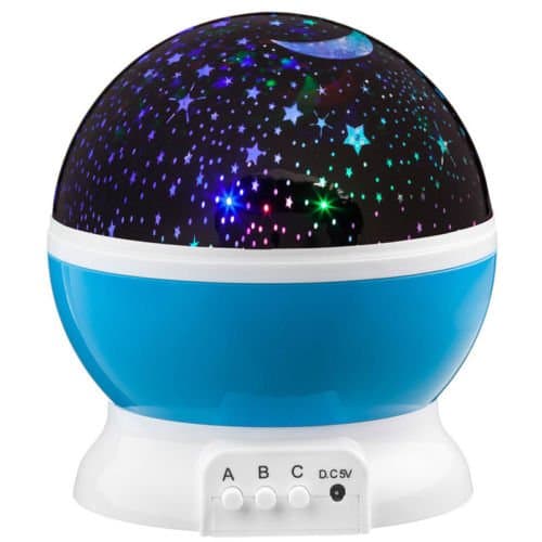 Night Light Projector,360 Degree Rotating Star Projector Lamps, Romantic Night Light 9 Light Colour Changing with USB Cable for Kids, Baby, Bedroom, and Nursery Light Best Gift (Blue)