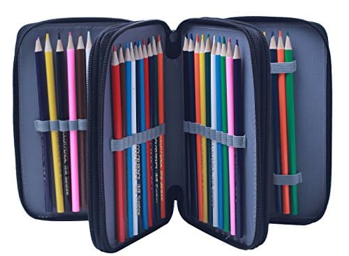 FLY SPRAY Pencil Pouch Large Capacity 3-Layer Storage Pencil Case for Teen Boys and Girls Durable Students Stationery Metal Zipper Black