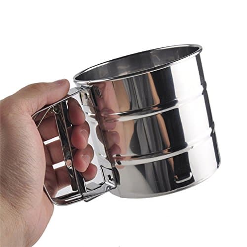Mesh Flour Sifter Mechanical Baking Icing Sugar Shaker Sieve Kitchen Gadgets Accessories Tools Easy To Clean, Powder Is Designed Make Fluffy.