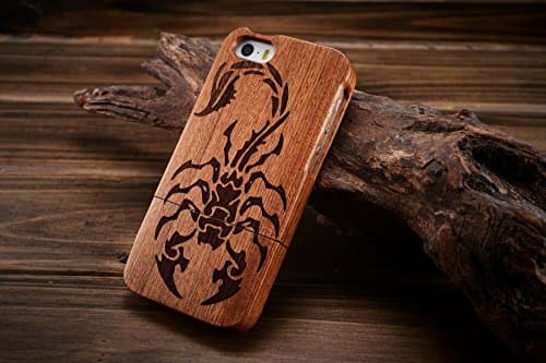 Bamboo Wood iPhone 5 Case with Scorpion Design, iPhone 5 Protective case in Beautiful and Durable Bamboo Wood with Stylish Scorpion Design