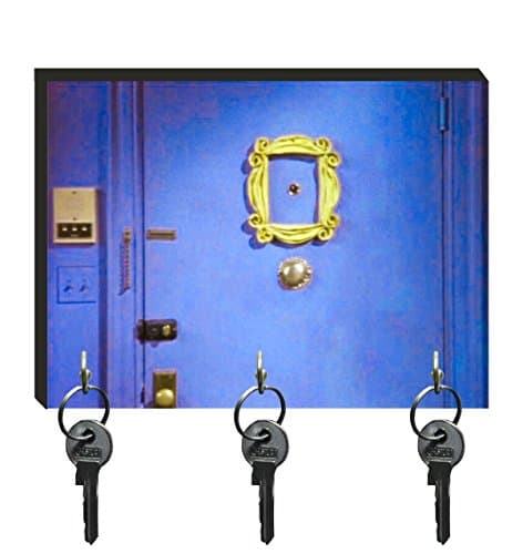Key Holder &amp; Wood Mounted Key Rack, Hook, Organizer, Storage, Wall Art (Friends TV Show) (5,5"x8")