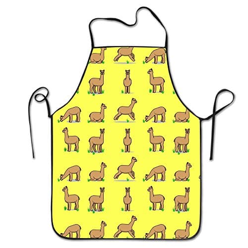 Funny Llama Head Chef Kitchen Cooking And Baking Aprons Bib Aprons