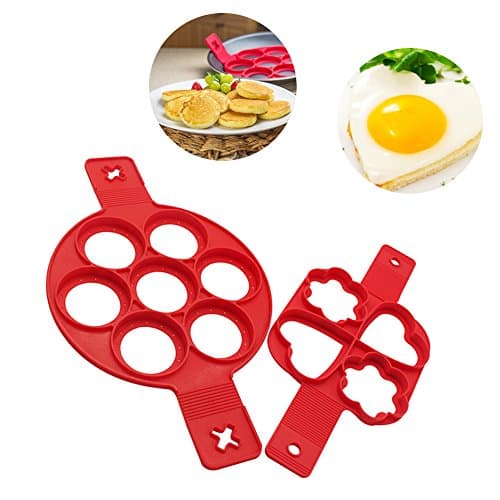 Silicone Pancake Mold Nonstick Egg Ring Maker Round Heart-shaped Flower- shaped (2)