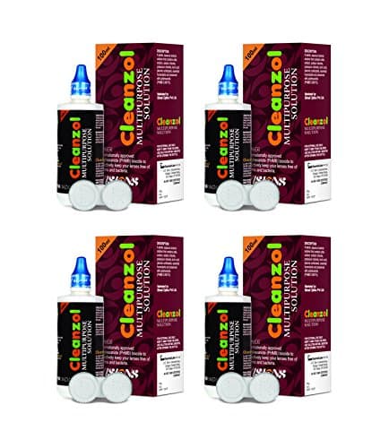 CleanZol 6 Way Action Contact Lens Cleaning Multipurpose Solution 400 ML. With Free 4 Lens Case Indiside