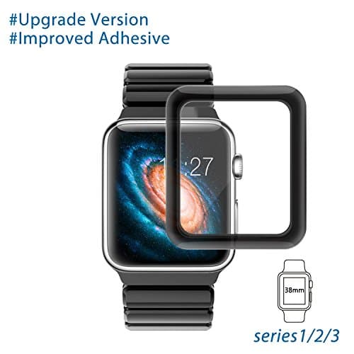 Apple Watch 38mm 3D Full Adhesive Screen Protector ( Series 2, Series 3), Atill Tempered Glass Screen Protector [Anti-scratch] [Bubble-free] for Apple iWatch