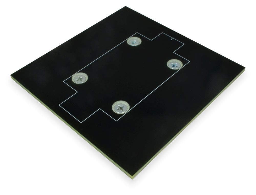 Winford EngineeringDIN Rail Mounting Plates, 4.0" x 4.0" Plate Size, Solid, Black, RoHS Compliant