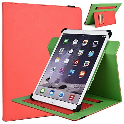 12-inch Tablet Stand Cover Universal Fit for Cube iWork 11 11.6-inch (Scarlet Red/Neon Green)