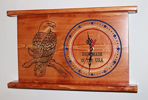 CNC Engraved American Eagle USA Clock Personalized Wall or Mantel