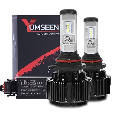YUMSEEN LED Headlight Bulbs Conversion Kit 9006(HB4) -60w 6,400Lm 6000K Cool White Philips Light Source - 2 Yr Warranty (HB4(9006))