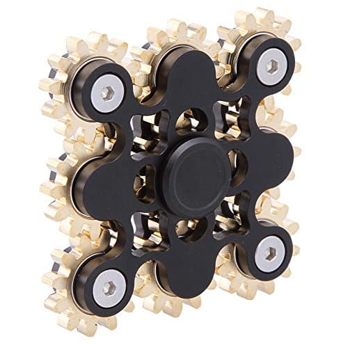 RELEASE SPINNER Three Gear Linkage Fidget Spinner Killing Time Toy for Kids and Adults (Style F - Black)