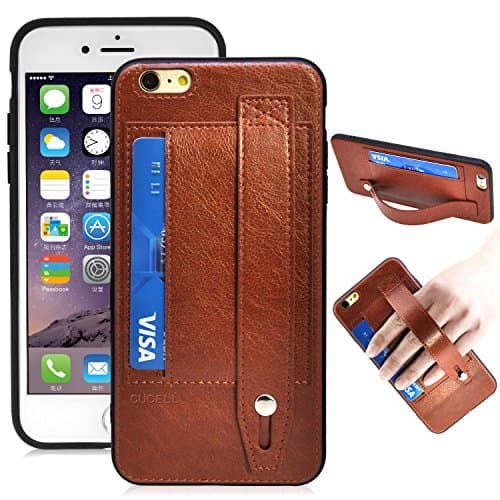 iPhone 6S Plus Case,iPhone 6 Plus Case, CUCELL Premium PU Leather Iphone 6s Plus Wallet Case Stand Cover for Apple iPhone 6/6S plus (5.5 inch),Hybrid Ultra-Slim soft case with ID Credit Card(Brown)