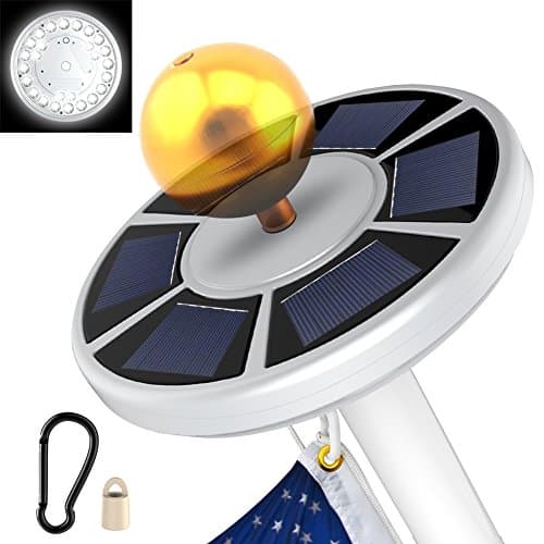 Yoozon Solar Flag Pole Light, 26 LED Flag Pole Lights Weatherproof Flagpole Downlight for Most 15 to 25 Ft Auto On/Off Dusk to Dawn Night Lighting (Flagpole Ball Not Included)