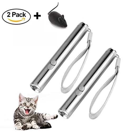 Can be used for bicycle lights, night vision lights, convenient mini practical，Cat Toys,Interactive Light Toys for Cats and Dogs,2 in 1 Function Red Light/LED Flashlight,Pet Chaser Toys for Exercise(2 pack)