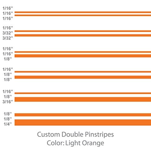 Double Pinstripes (Light Orange) 1/8" 1/16" 3/16" 3/32" 5/8" 1/4" 1/2" 3/4" inch widths / auto car truck pinstriping vinyl tape decal / by 1060 Graphics. (1/16" - 3/32" - 3/32" (12' ft. length))