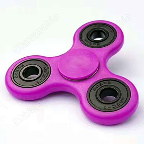 Mysterious Spinner Plastic Tri-Spinner EDC ADHD Focus Toy With Longer rotation and Smaller Friction, Great for Deep Thought & Anxiety Relief (Purple)