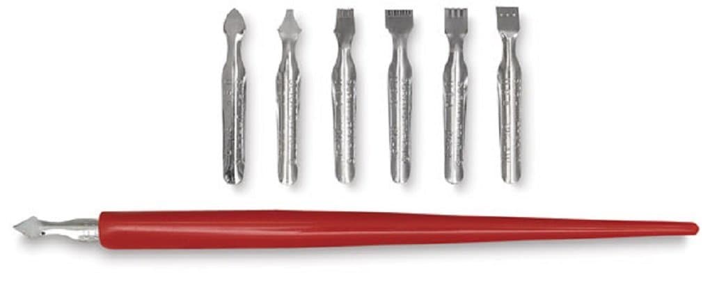 Scratch Art Scratch Tool Set - 1 Penholder and 7 Knife Points