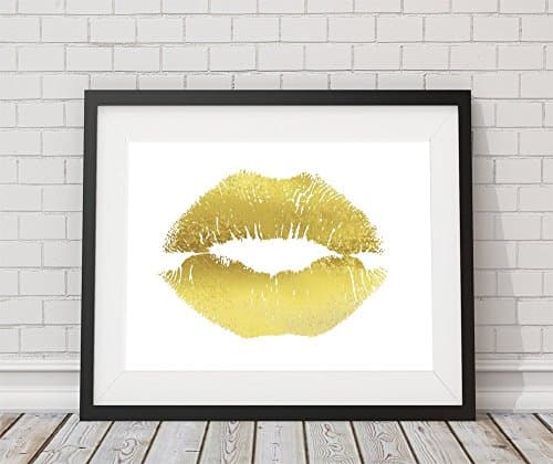 Gold Lips Print 8x10, 11x14, Matted Options