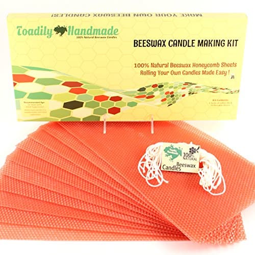 Make Your Own Beeswax Candle Kit - Includes 10 Full Size 100% Beeswax Honeycomb Sheets in TERRACOTTA and Approx. 6 Yards (18 Feet) of Cotton Wick. Each Beeswax Sheet Measures Approx. 8" x 16 1/4".