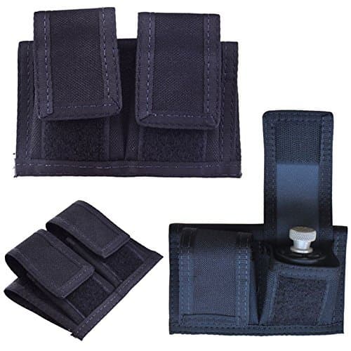 Double Speedloader Belt Pouch Universal Fit 22 Mag thru 44 Mag (Black)
