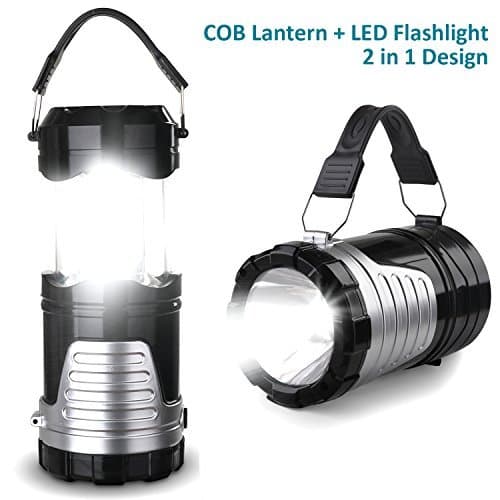 IRuiYinGo LED Camping Light, Camp Lantern Handheld Flashlight Portable Collapsible COB Lights Bulb Lamp Compact Gifts for Emergency, Survival, Hurricane, Power Outage (Battery Not Included)