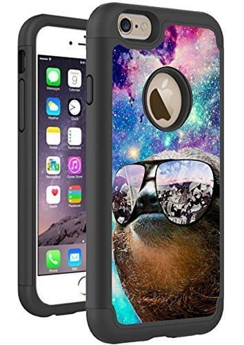 iPhone 6S Plus iPhone 6 Plus Case Cover By HybCase Featuring Thug Life Sloth Hipster In Galaxy Space Fun iPhone 6S Plus Hybrid Protective Cases For Girls Teens Women
