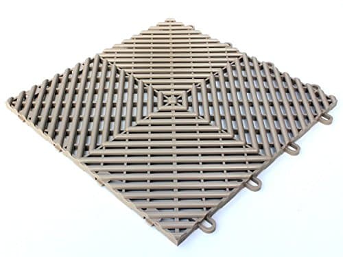 Free Flow Modular Interlocking Drainage Tiles Beige Female Corner Edge